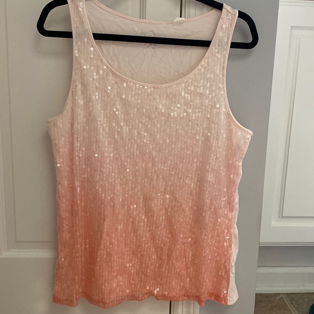 Chicos ombré pink sequin top